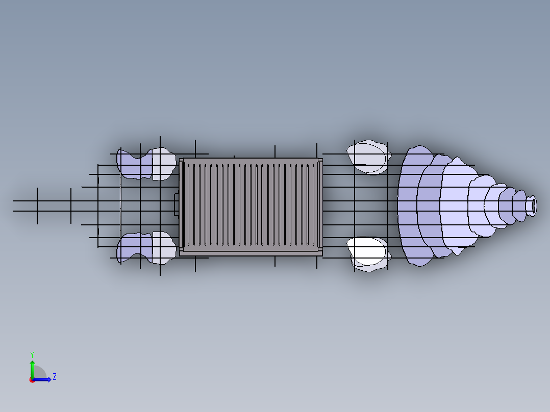 拼装结构狼烧烤架左视图