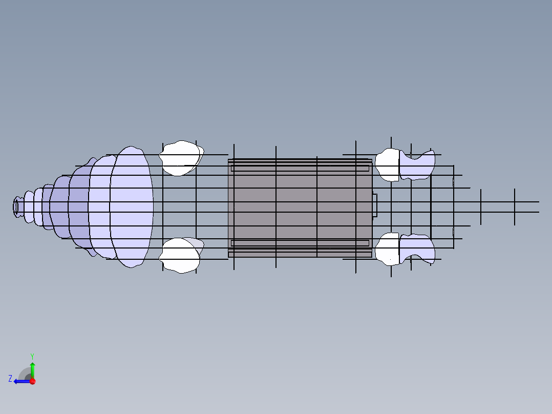 拼装结构狼烧烤架右视图