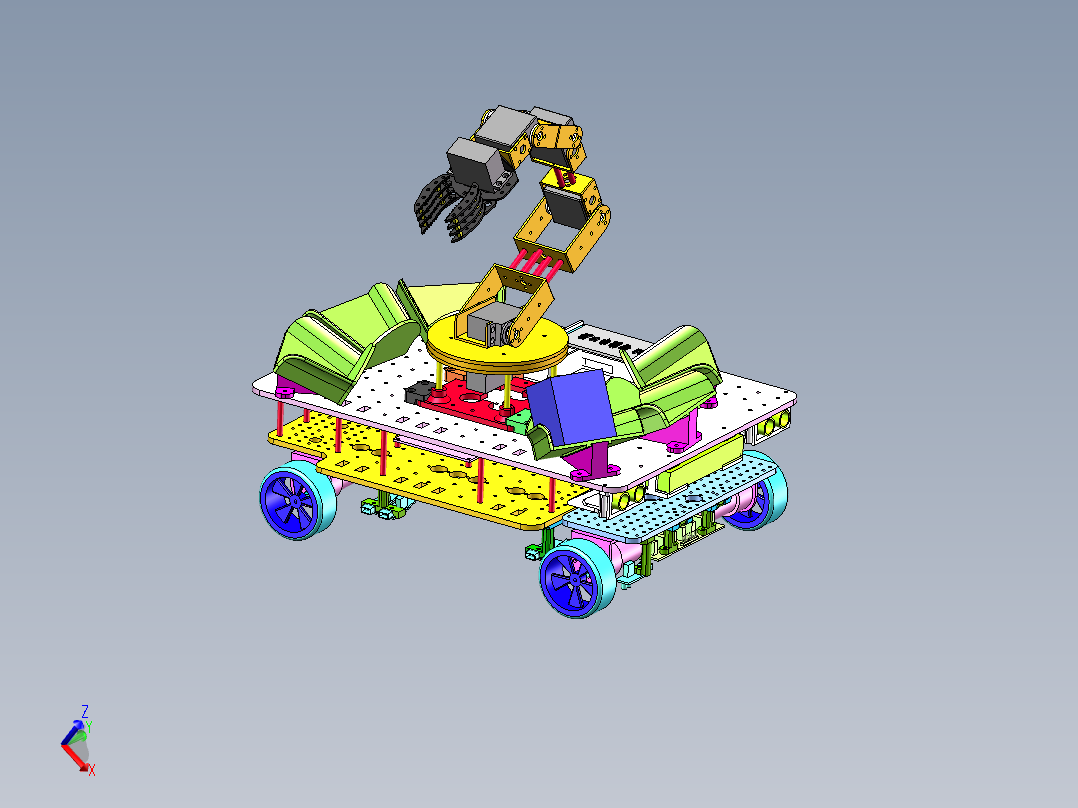 C20421-底盘悬挂带机械臂智能循迹小车