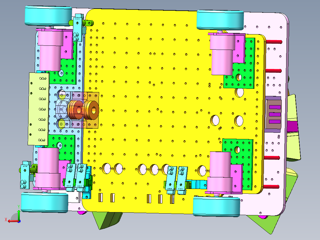 C20421-底盘悬挂带机械臂智能循迹小车后视图