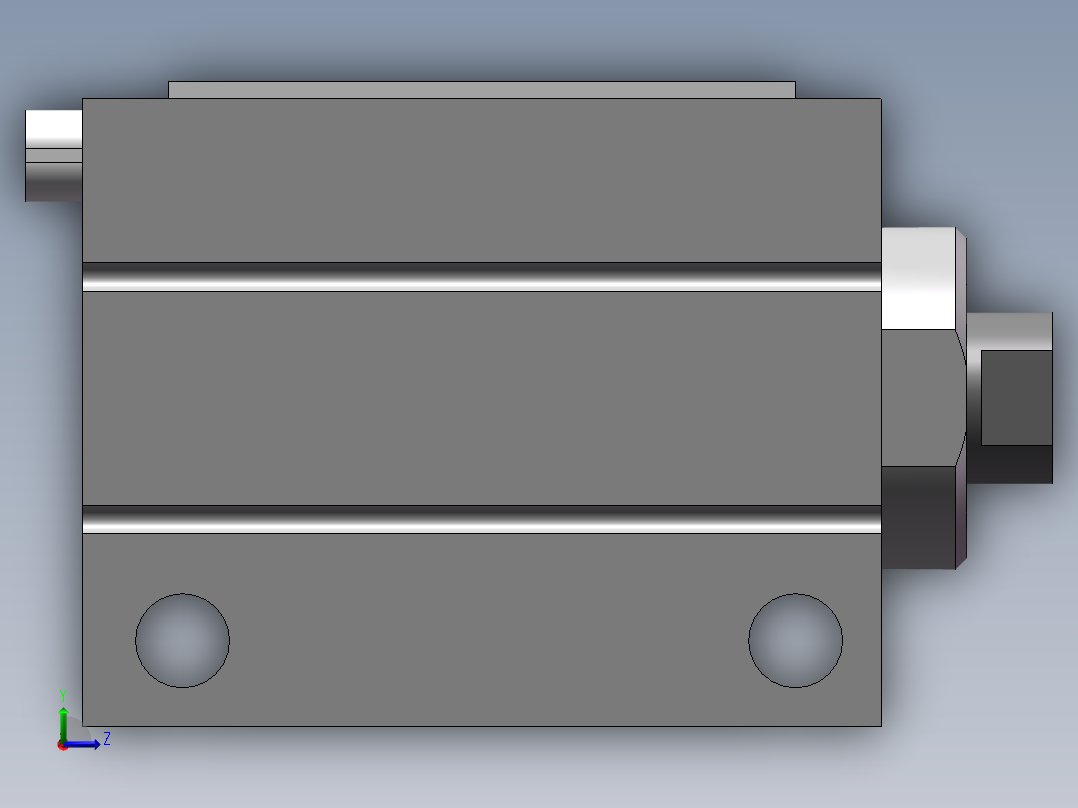小型自由安装型气缸 SMC CDUJB10-10D左视图
