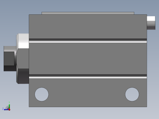 小型自由安装型气缸 SMC CDUJB10-10D右视缩略图