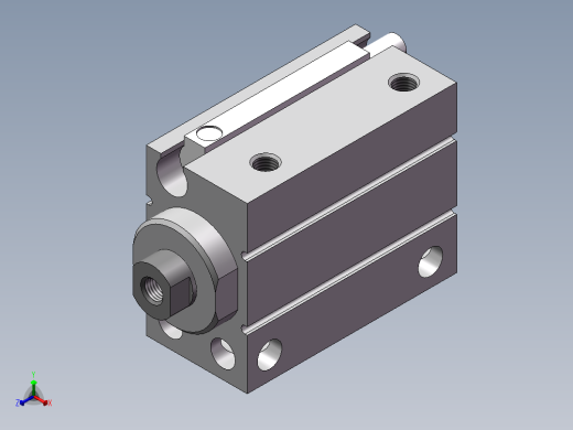 小型自由安装型气缸 SMC CDUJB10-10D正等轴测缩略图