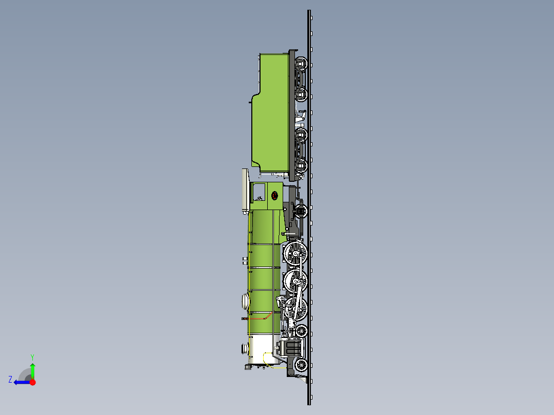 火车机车列车16-da-loco-in-1-12-scale-1832-模型格式为 stp右视图
