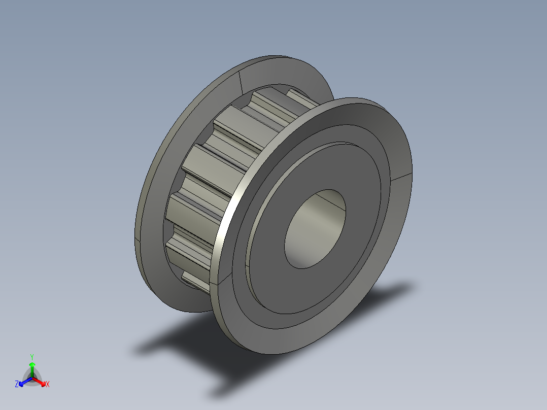 同步带轮ATPA12L050-A-H8正等轴测图