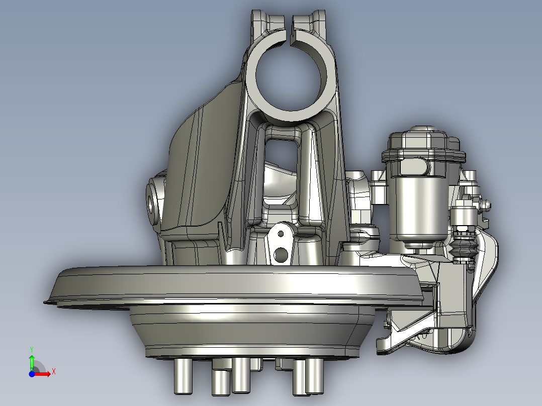 汽车后轮制动系统前视图