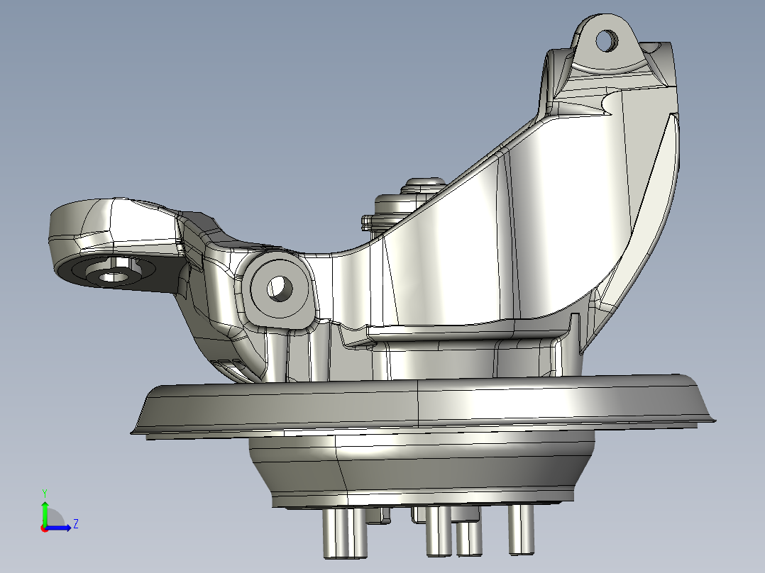 汽车后轮制动系统左视图