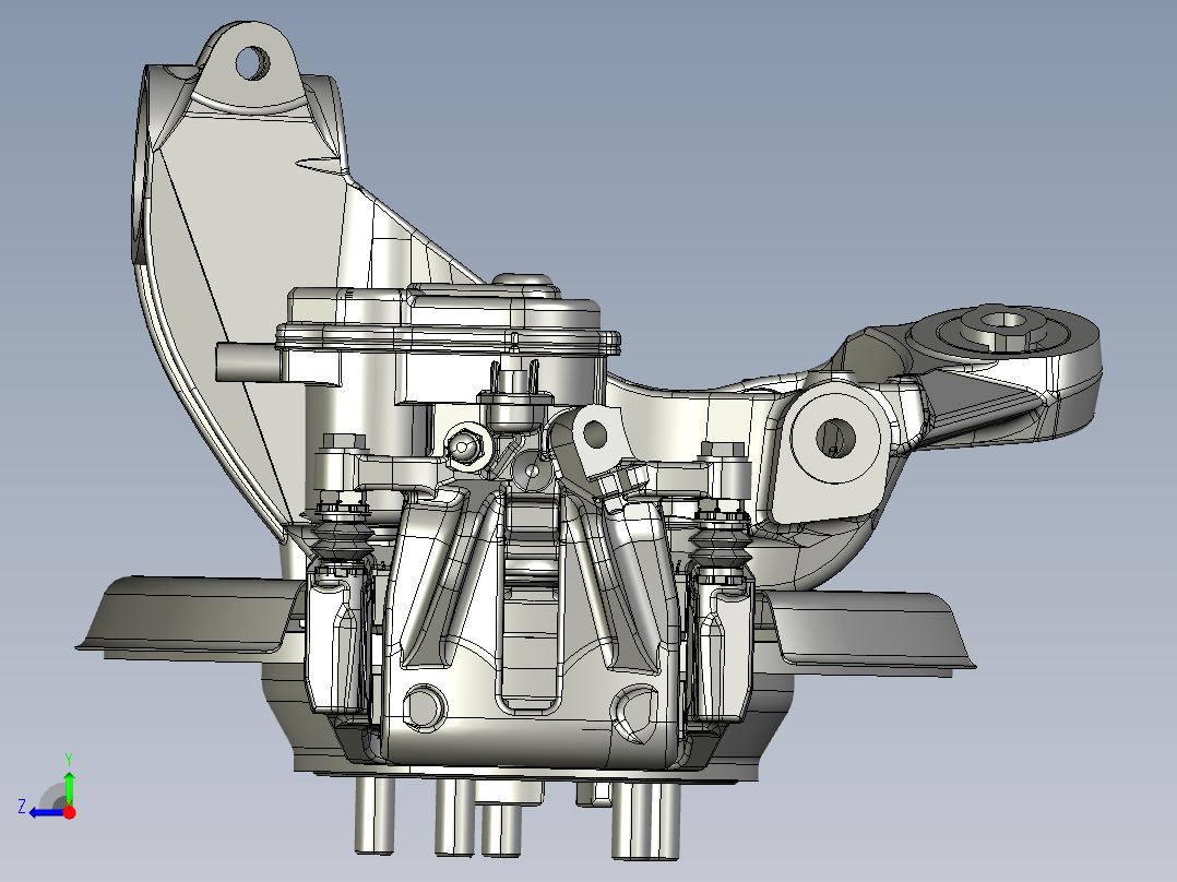 汽车后轮制动系统右视图