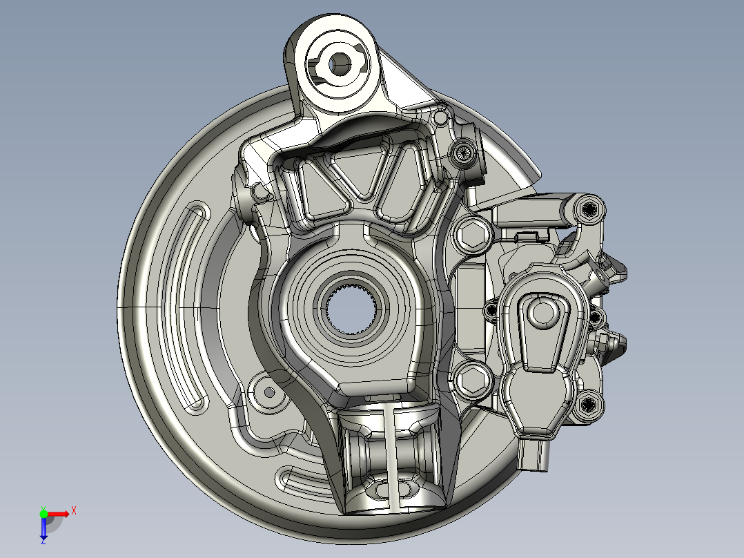 汽车后轮制动系统俯视图