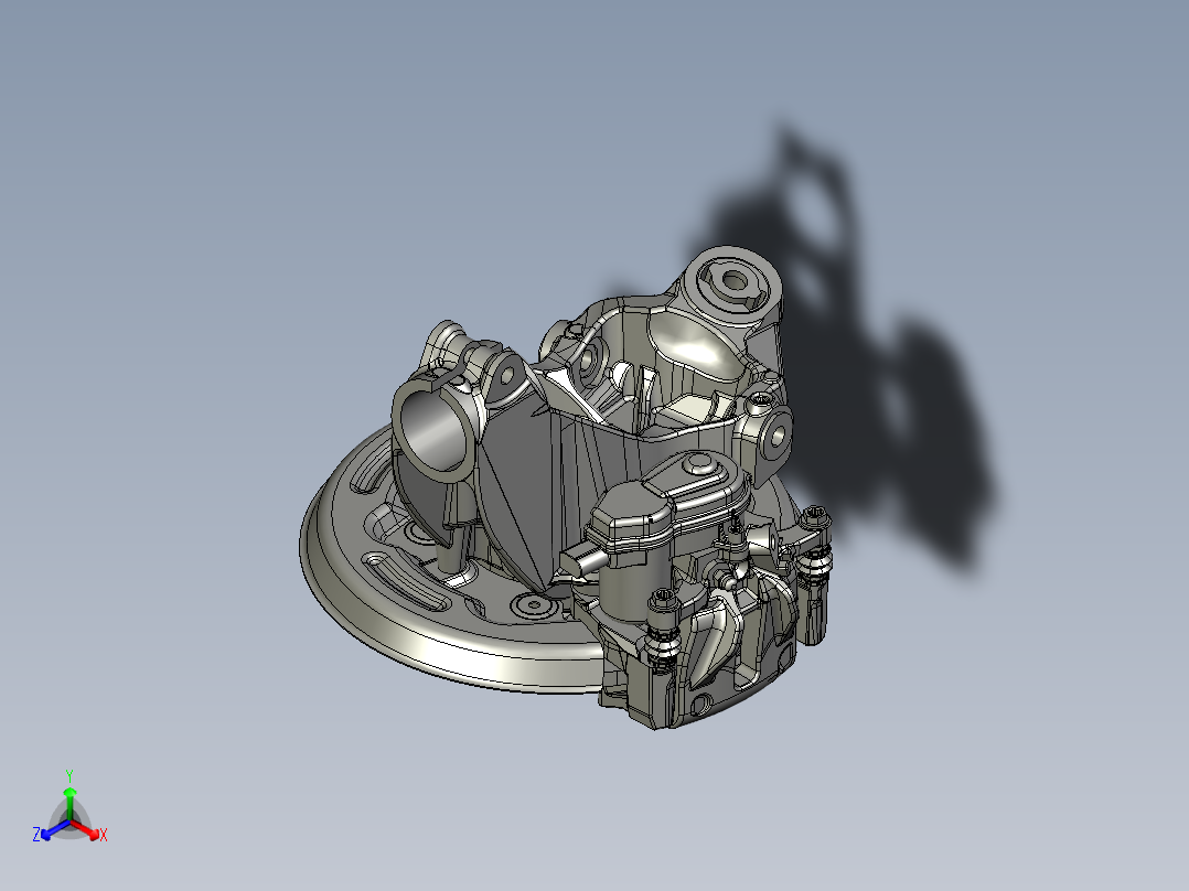 汽车后轮制动系统正等轴测图