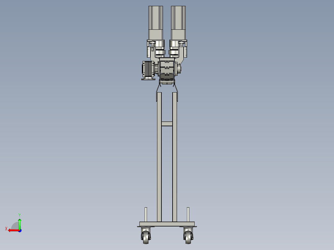 生产线中的排状夹瓶装置后视图