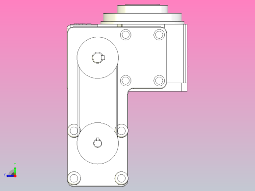 鑫松80DT-同步轮下置L型-250w减速电机-输出销孔-T面安装-SY右视缩略图