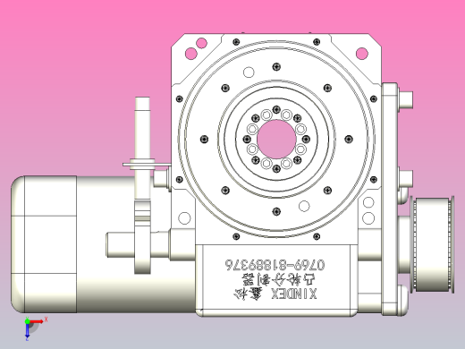 鑫松80DT-同步轮下置L型-250w减速电机-输出销孔-T面安装-SY俯视缩略图