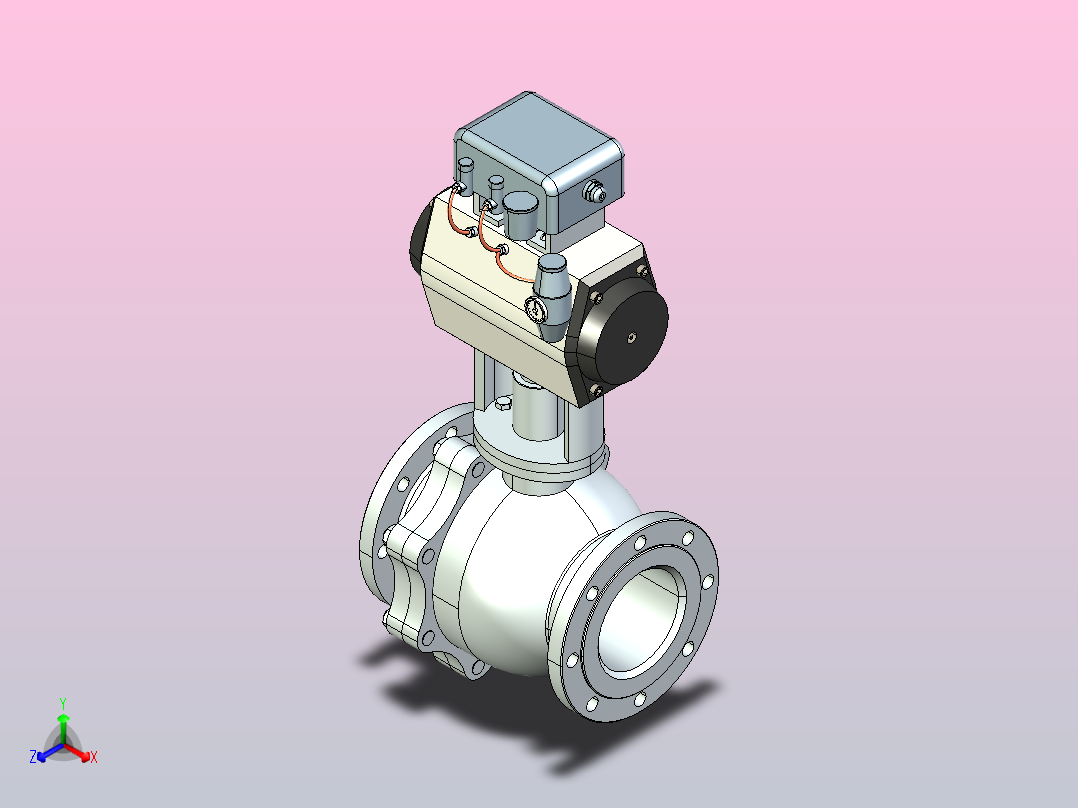 RV Q641F法兰式气动球阀[RVQ641H-16PG]125A主视图