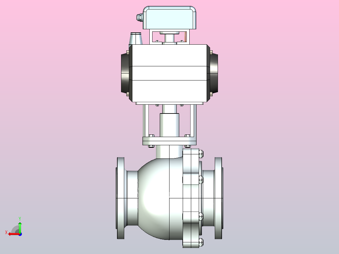 RV Q641F法兰式气动球阀[RVQ641H-16PG]125A后视图