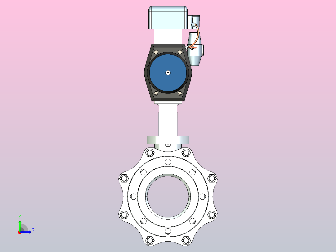 RV Q641F法兰式气动球阀[RVQ641H-16PG]125A左视图