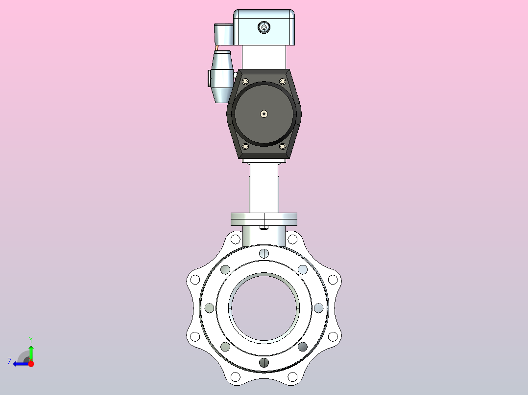 RV Q641F法兰式气动球阀[RVQ641H-16PG]125A右视图