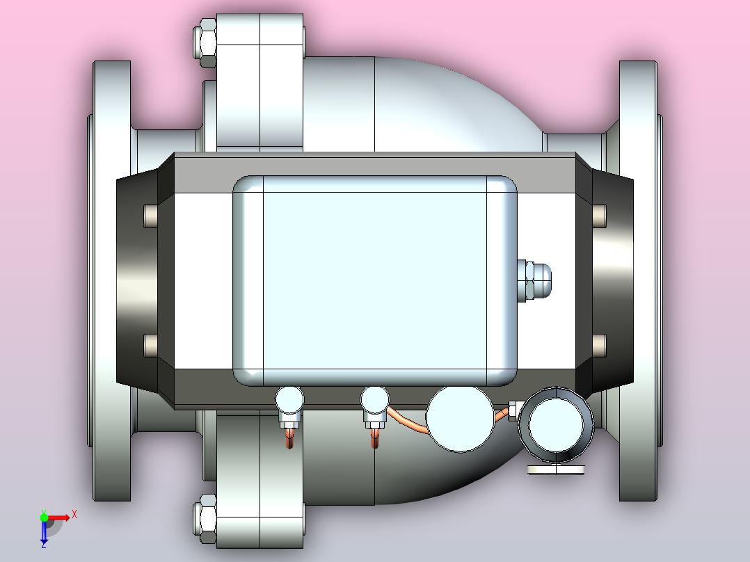RV Q641F法兰式气动球阀[RVQ641H-16PG]125A俯视图