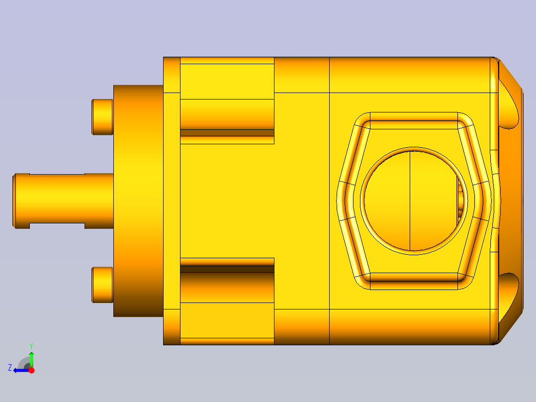 叶片泵装配图及爆炸图和工程图右视图