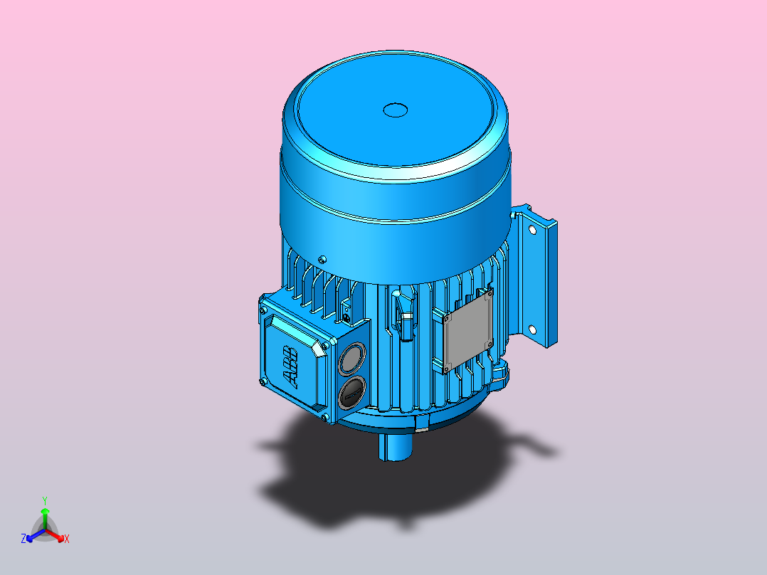 电机- ABB M2BAX132S_B3正等轴测图