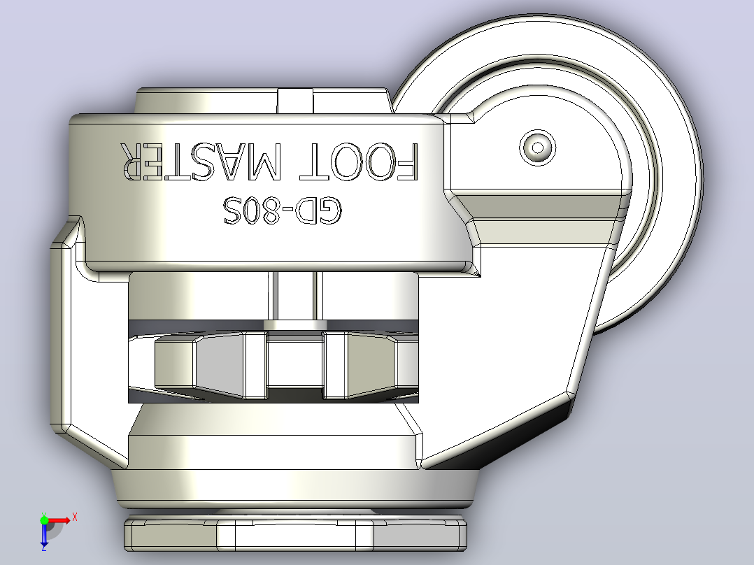 GD-80-S水平调节脚轮[GD-80-S]俯视图