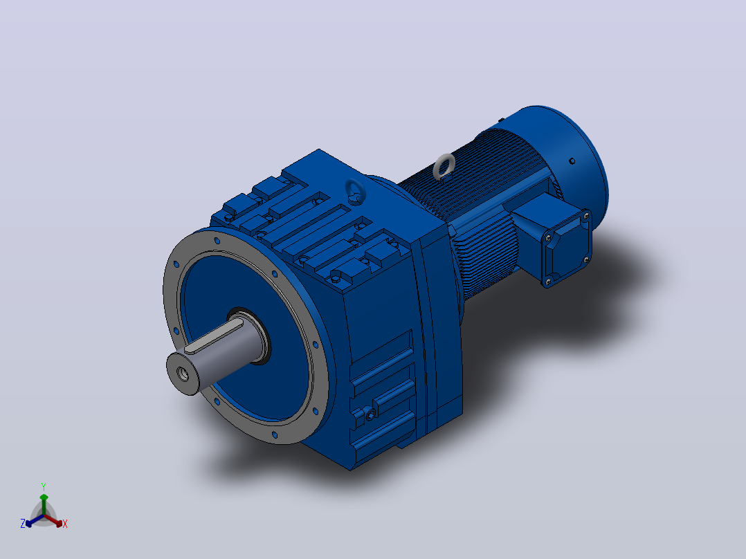 RF147法兰轴伸式安装斜齿轮减速机RF147-Y11-4P-160M-M1-0°-Φ450主视图