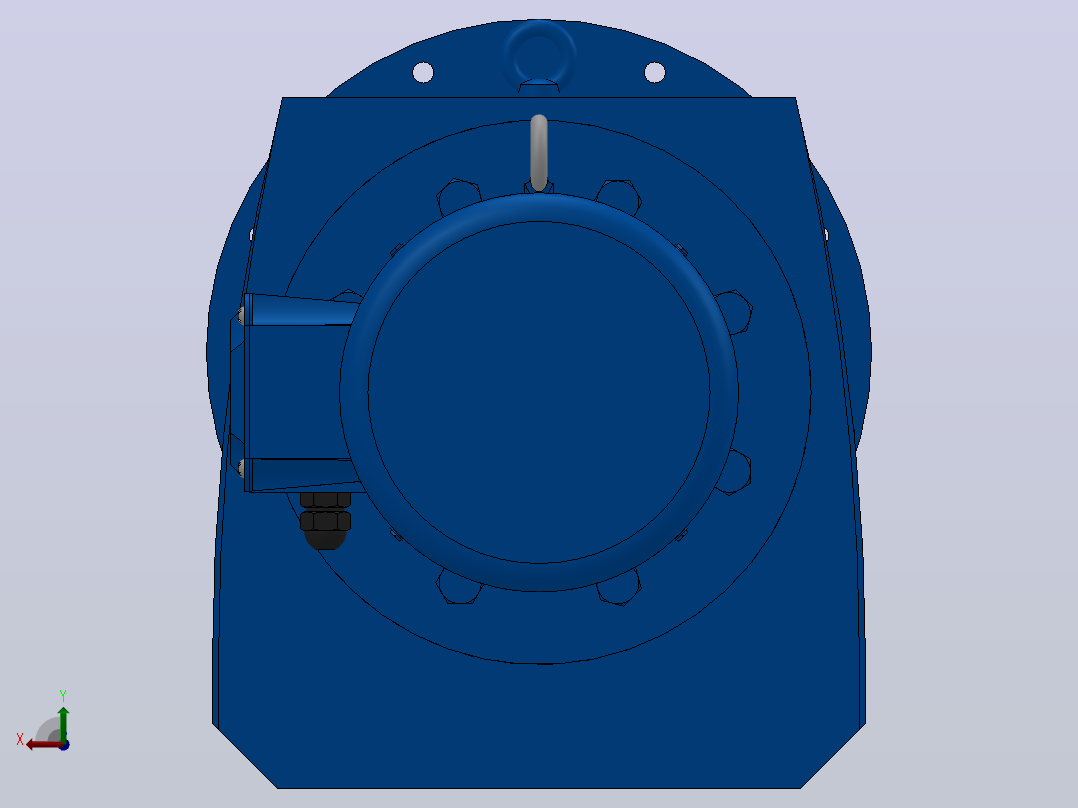 RF147法兰轴伸式安装斜齿轮减速机RF147-Y11-4P-160M-M1-0°-Φ450后视图