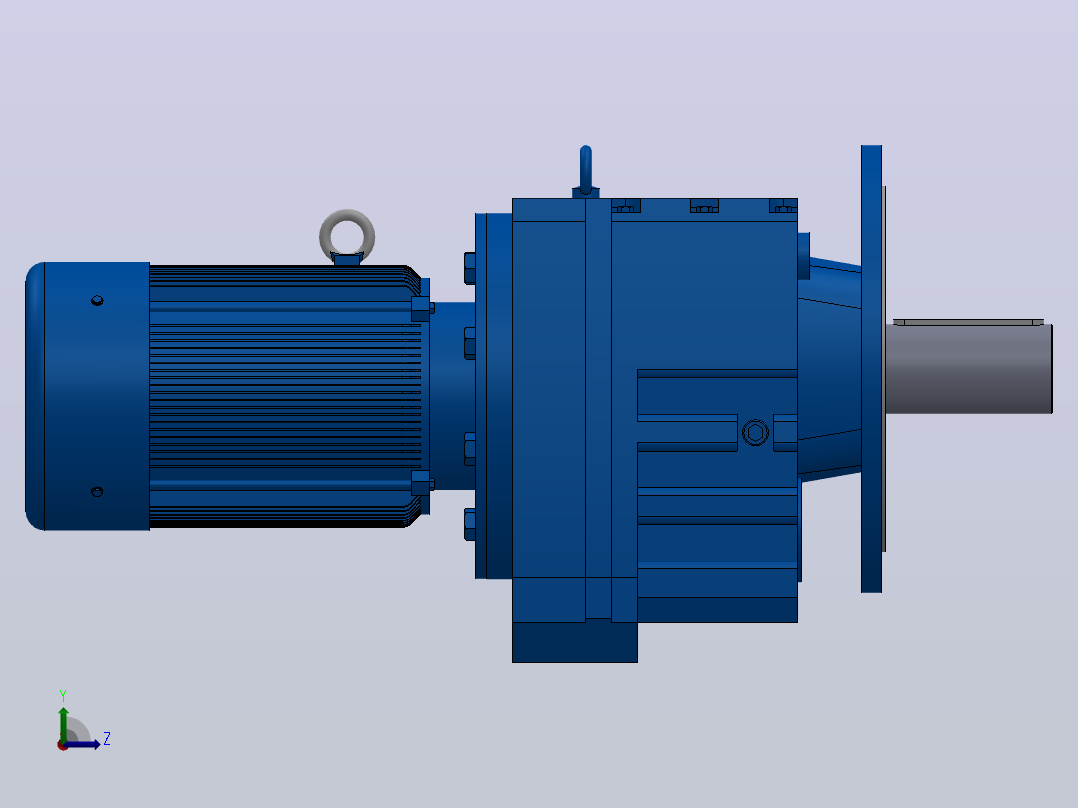 RF147法兰轴伸式安装斜齿轮减速机RF147-Y11-4P-160M-M1-0°-Φ450左视图