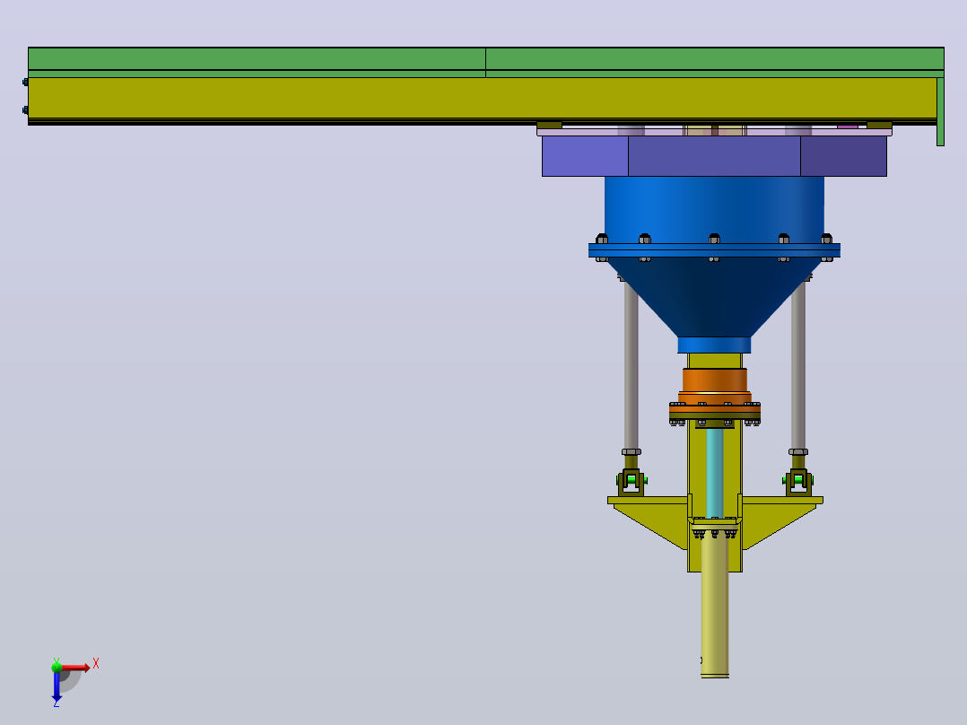 液压驱动悬臂式加压固化脱模工装（0.6KN）（SW+CAD+说明书）俯视图