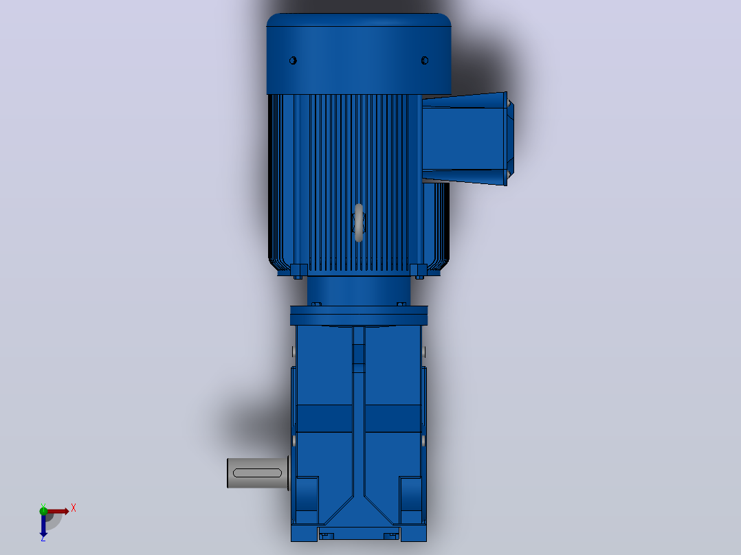 K57底脚轴伸式安装螺旋锥齿轮减速机K57-Y2.2-4P-24.05-M1-0°-B俯视图