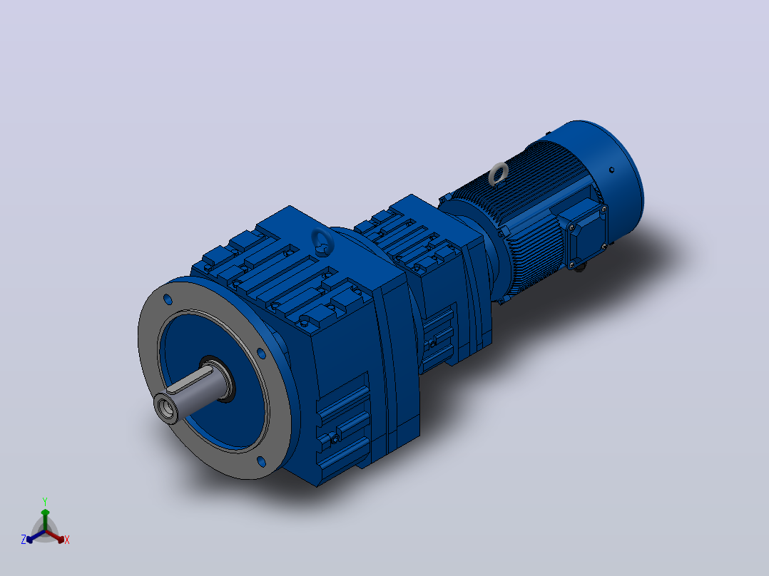 RF77R37法兰轴伸式组合型斜齿轮减速机RF77R37-Y0.37-4P-71-M1-0°-Φ250主视图