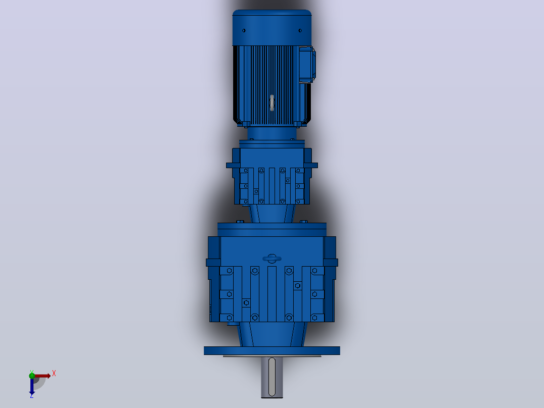 RF77R37法兰轴伸式组合型斜齿轮减速机RF77R37-Y0.37-4P-71-M1-0°-Φ250俯视图