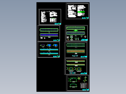 一种钢结构温室蔬菜大棚施工图纸CAD图纸蔬菜温室大棚8张图纸