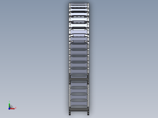设备用坦克链3D模型前视缩略图
