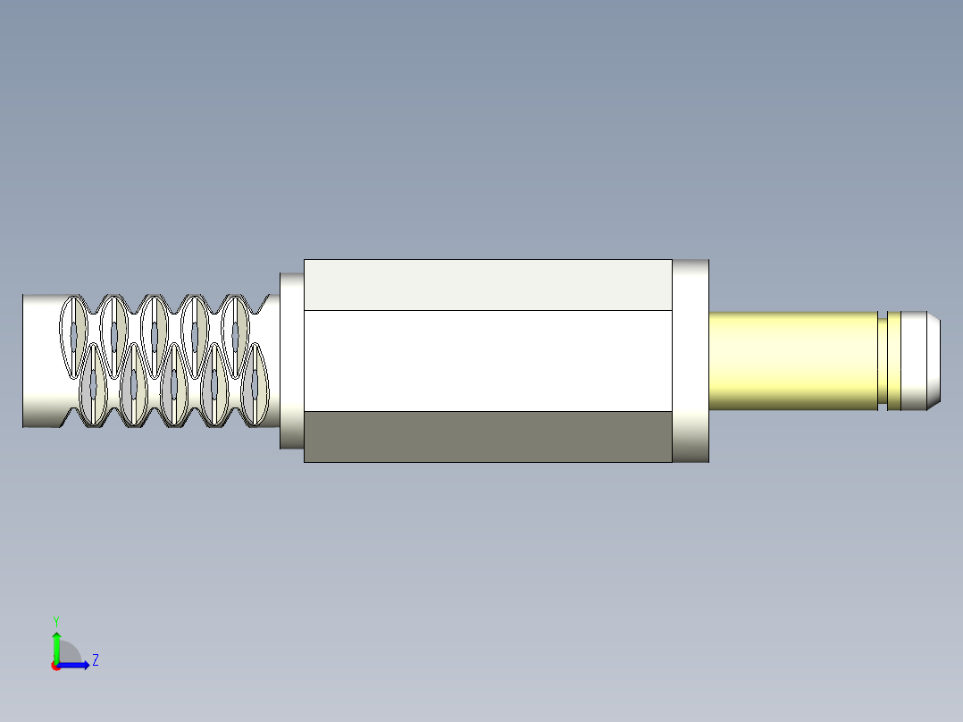 inventor 1.7mm直流电源连接器设计左视图