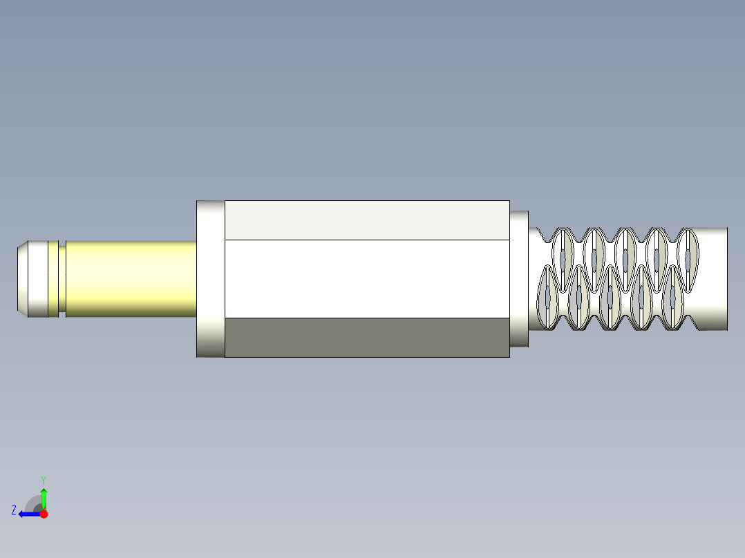 inventor 1.7mm直流电源连接器设计右视图