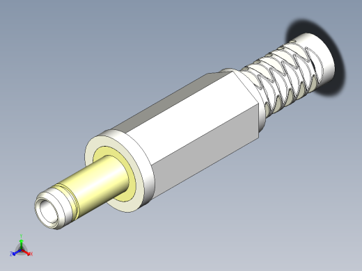 inventor 1.7mm直流电源连接器设计正等轴测缩略图