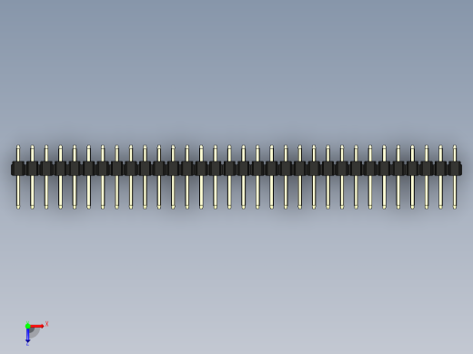 彩色公头100mil（2.54mm）系列-DS1021_black_3x32p_100mil_Type1_rev1.0俯视缩略图
