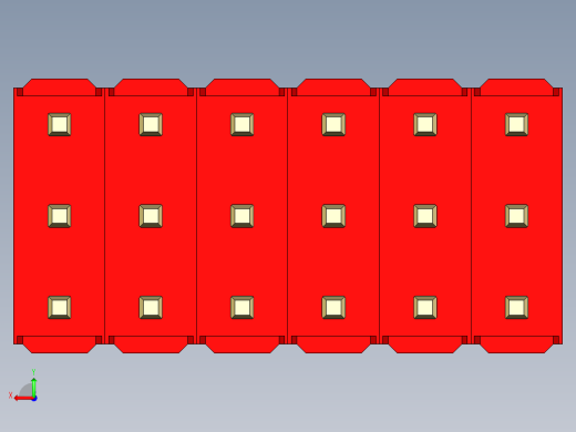 彩色公头100mil（2.54mm）系列-DS1021_red_3x06p_100mil_Type19_rev1.0后视缩略图