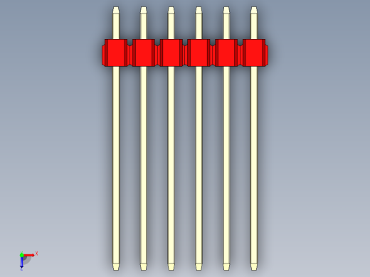 彩色公头100mil（2.54mm）系列-DS1021_red_3x06p_100mil_Type19_rev1.0俯视缩略图