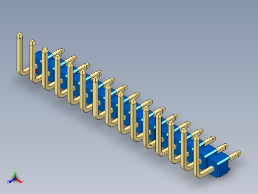 彩色公排针 100mil 2.54mm 系列-DS1022_blue_15p_100mil_TypeU_rev1.0