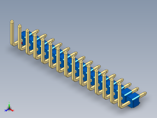 彩色公排针 100mil 2.54mm 系列-DS1022_blue_15p_100mil_TypeU_rev1.0正等轴测缩略图
