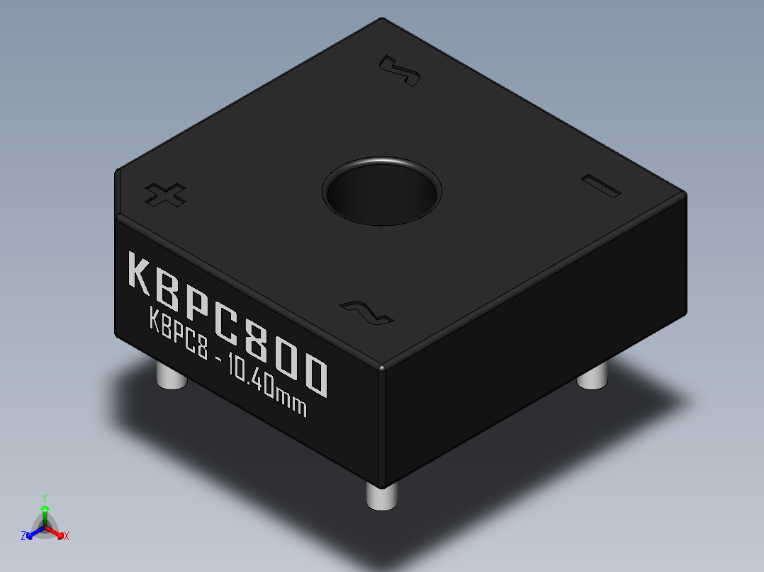 桥式整流器-KBPC6,8正等轴测图