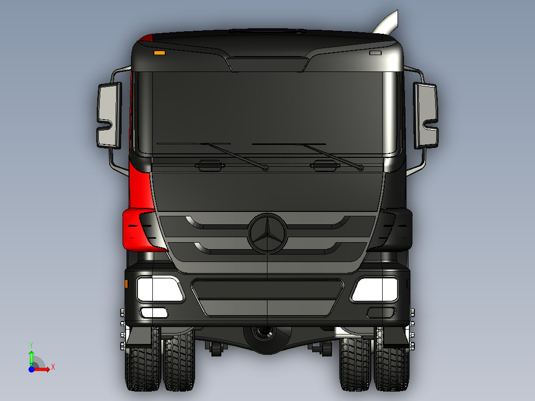 20.重卡 3d模型图纸前视图