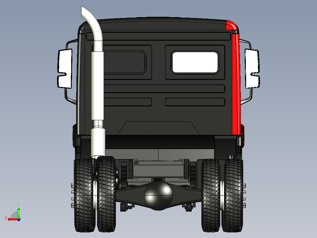 20.重卡 3d模型图纸后视图