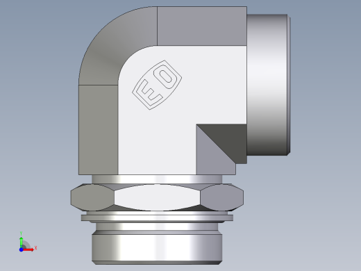 卡套式工业通用硬管接头EO_Adjustable_Locknut_elbow_WEE42LMOMDCF前视缩略图