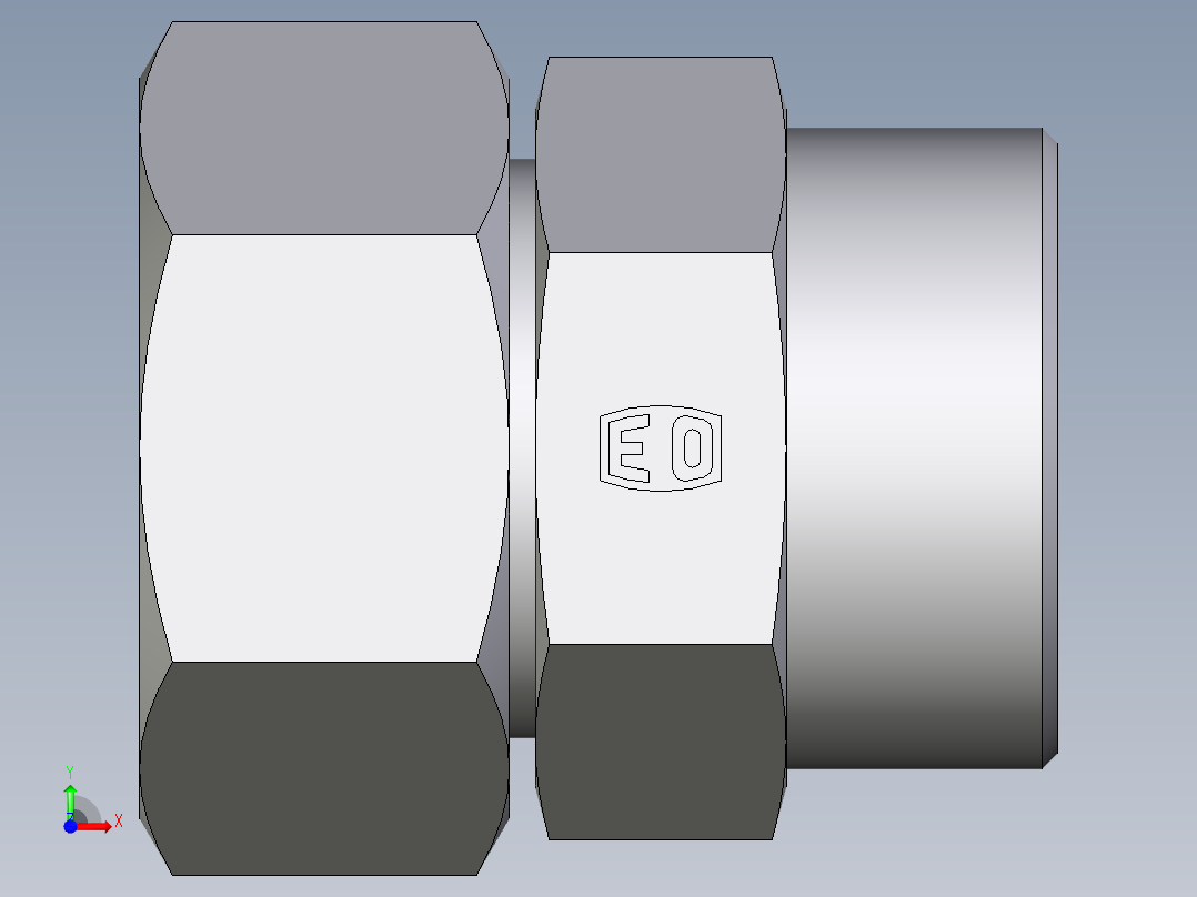 卡套式工业通用硬管接头EO_Distance_piece_adapter_DA38SOMD71前视图