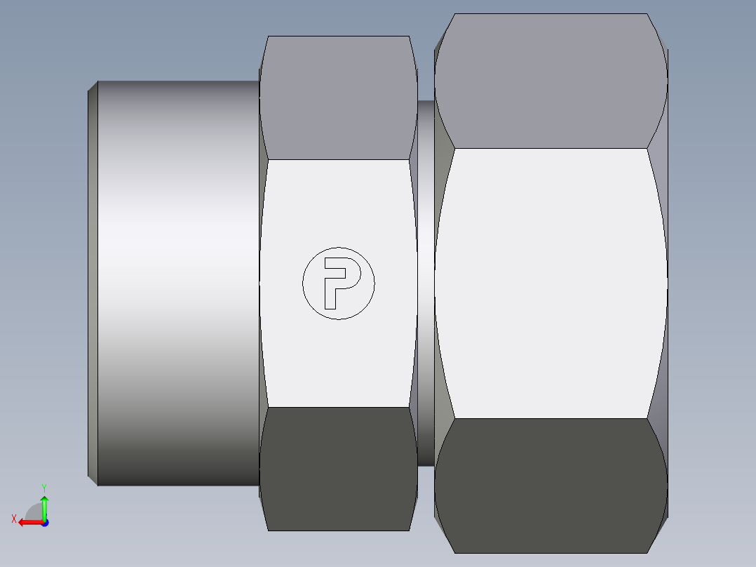 卡套式工业通用硬管接头EO_Distance_piece_adapter_DA38SOMD71后视图