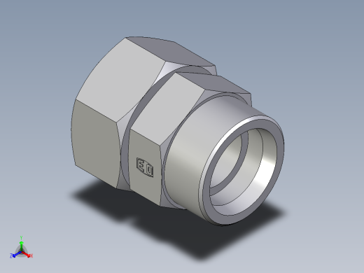 卡套式工业通用硬管接头EO_Distance_piece_adapter_DA38SOMD71正等轴测缩略图