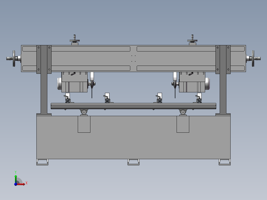 BJC1220双端裁板锯三维模型图前视图